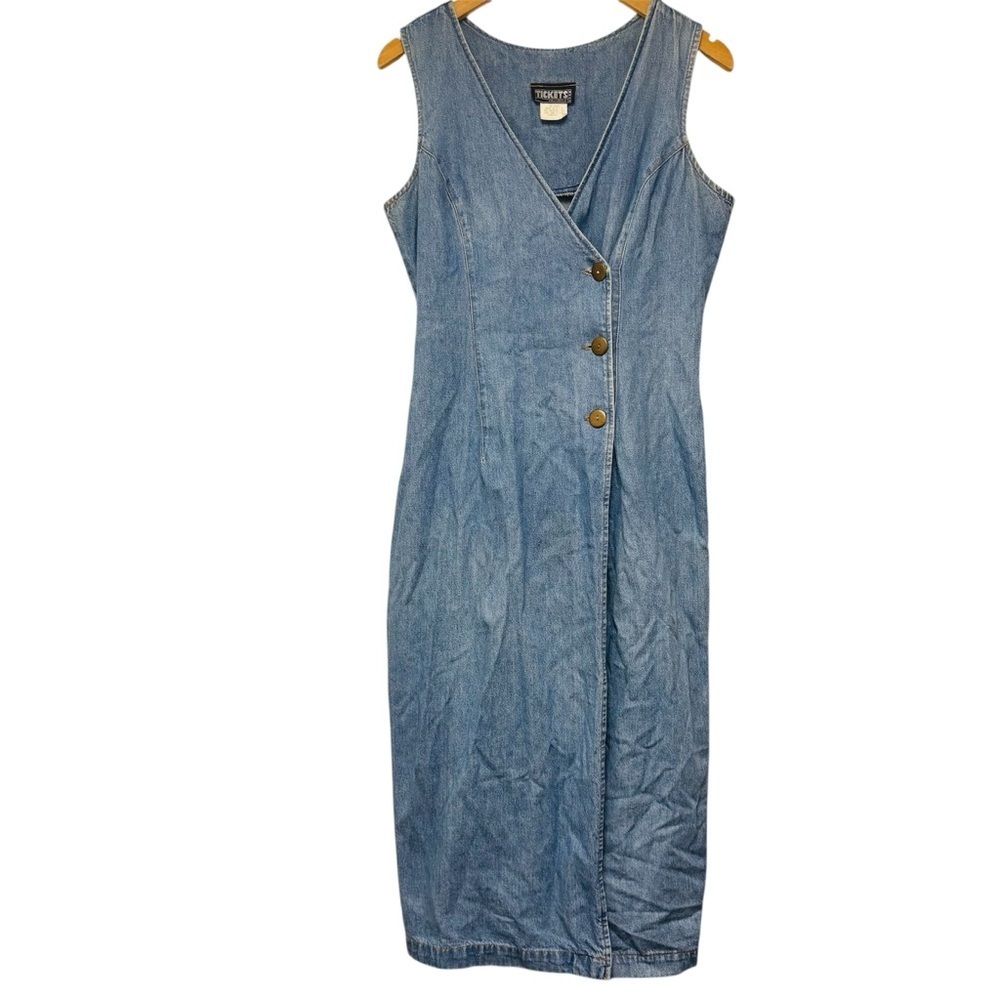 Vintage 90s Tickets Denim Dress